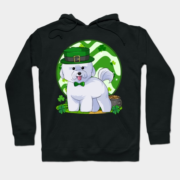 Bichon Frise Dog St Patricks Day Leprechaun Hoodie by Noseking